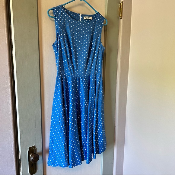 BOGO Grace Karin Blue and White Polka Dot Dress - Picture 4 of 6